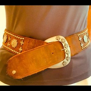 Double D Ranchwear Cristo Rey Leather Hip Belt, Large.
